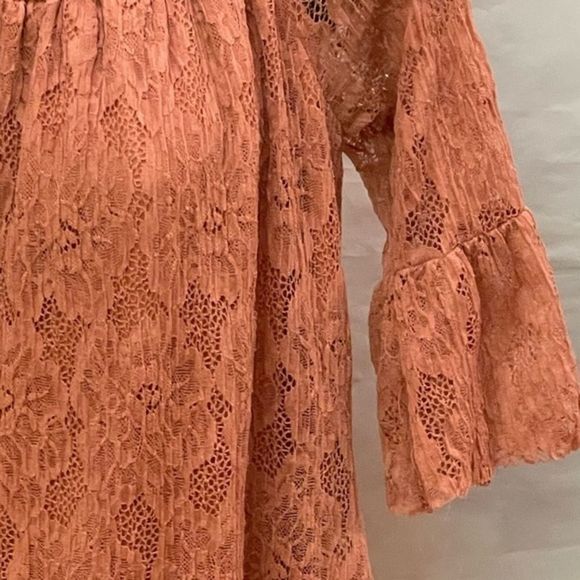 Small Maurice’s blush pink off the shoulder lined lace midi mini dress - Picture 4 of 13